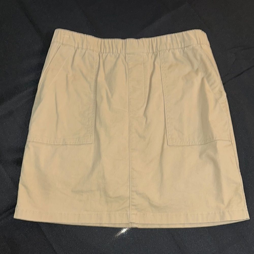 Lands End Light Khaki Cotton Skort with Pockets Size 10